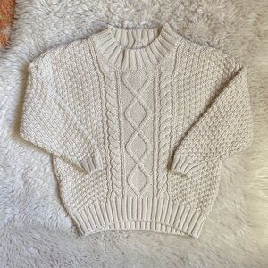 Cozy Cream Cable Knit Sweater